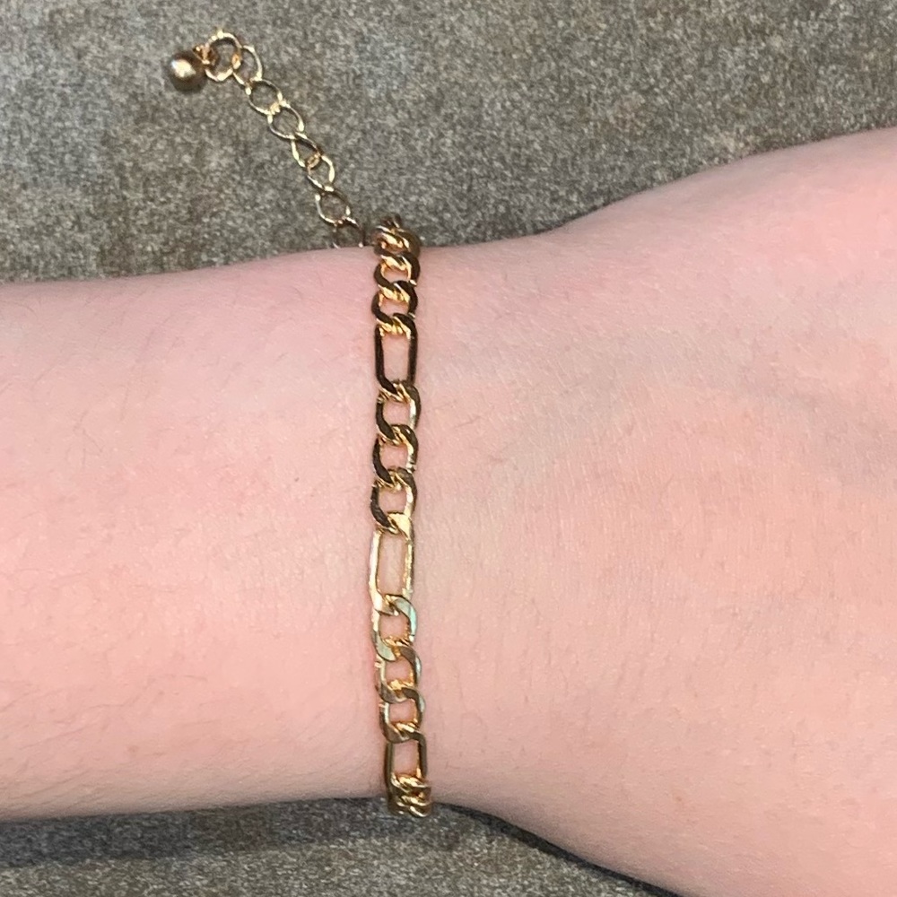 7"-9" Adjustable Golden Wide Chain Link Bracelet
